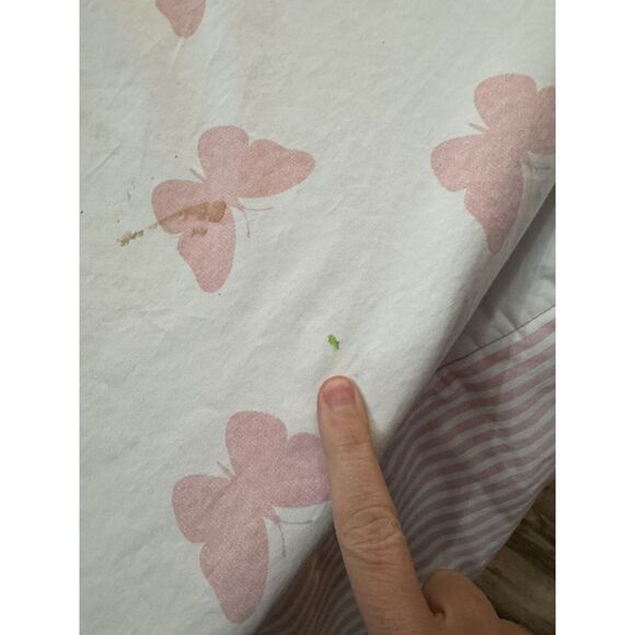 Beddy's Flutterby Pink White Stripped Twin Bedding Set Beddy Minky Girls Kids - Picture 2 of 15